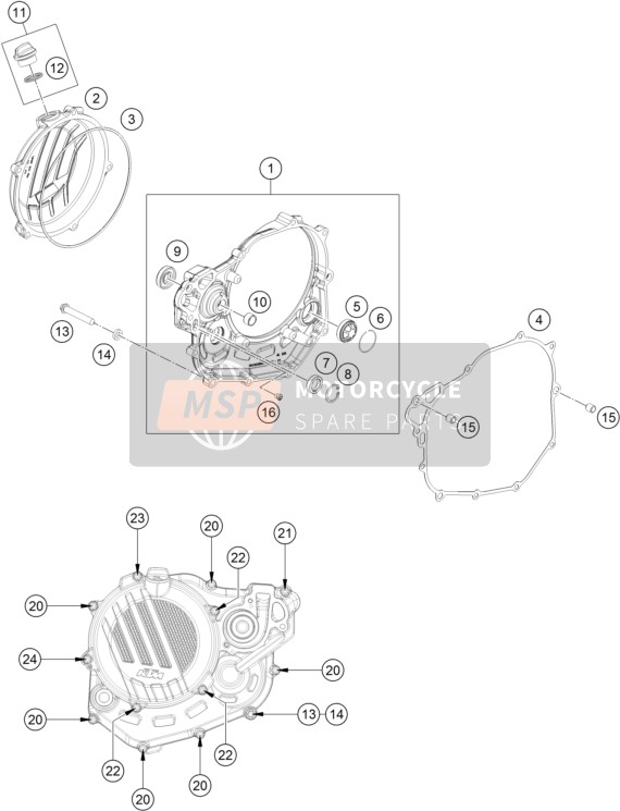 KTM 450 XC-F US 2021 Couvercle d'embrayage pour un 2021 KTM 450 XC-F US