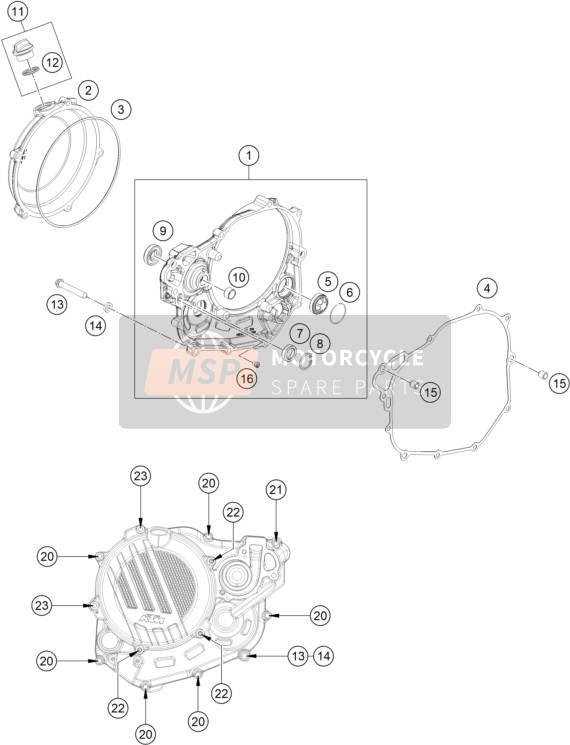 KTM 500 XCF-W US 2021 Clutch Cover for a 2021 KTM 500 XCF-W US