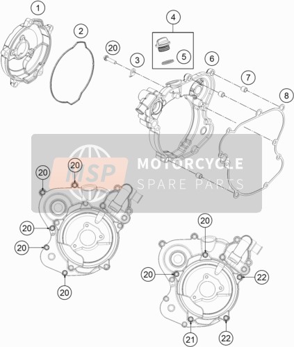 KTM 65 SX EU 2021 Couvercle d'embrayage pour un 2021 KTM 65 SX EU