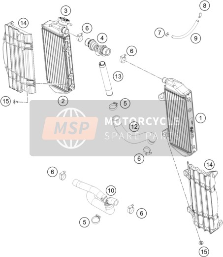 KTM 350 XC-F US 2020 Sistema de refrigeración para un 2020 KTM 350 XC-F US