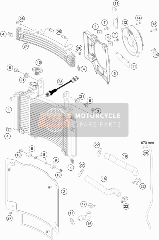 KTM 450 RALLY Factory Replica  2021 Koelsysteem voor een 2021 KTM 450 RALLY Factory Replica 