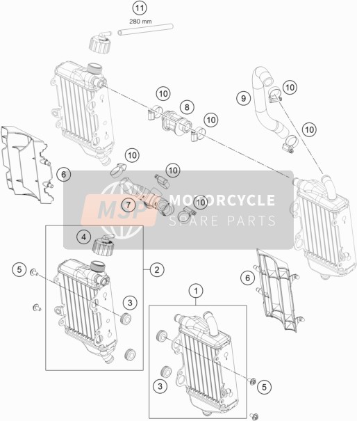 KTM 65 SX EU 2021 Système de refroidissement pour un 2021 KTM 65 SX EU