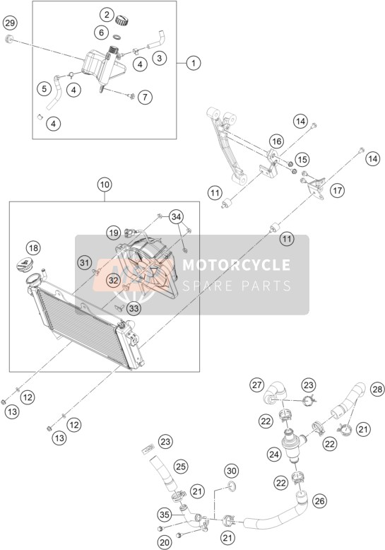 93535010044, Radiator Assemblage, KTM, 0