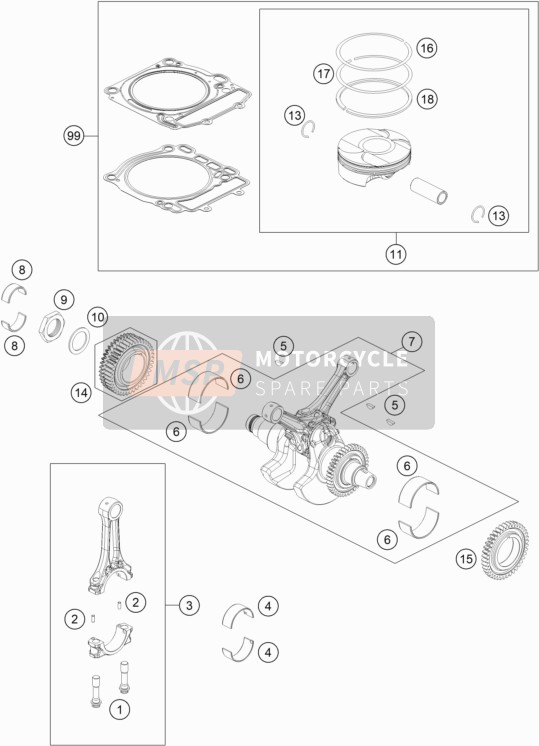 KTM 1290 Super Adventure R TKC CN 2020 Crankshaft, Piston for a 2020 KTM 1290 Super Adventure R TKC CN