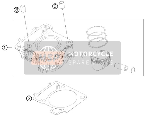 KTM 200 Duke, orange - B.D. US 2020 Cilindro per un 2020 KTM 200 Duke, orange - B.D. US