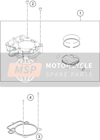 KTM 250 SX-F EU 2021 Cilinder voor een 2021 KTM 250 SX-F EU