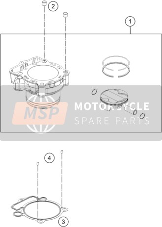 KTM 350 SX-F US 2020 Cylinder for a 2020 KTM 350 SX-F US