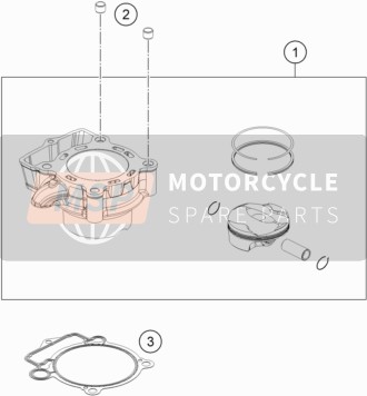 KTM 350 XCF-W US 2021 Cilinder voor een 2021 KTM 350 XCF-W US