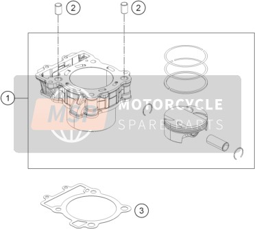 KTM 390 Adventure, orange - B.D. US 2020 Cylinder for a 2020 KTM 390 Adventure, orange - B.D. US