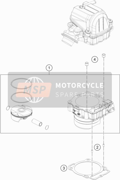 KTM 450 EXC-F Six Days EU 2020 Cilinder voor een 2020 KTM 450 EXC-F Six Days EU