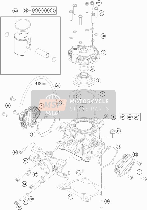 KTM 85 SX 19/16 EU 2021 Cylinder for a 2021 KTM 85 SX 19/16 EU