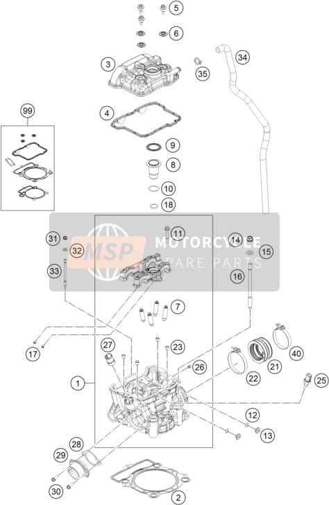KTM 350 SX-F US 2020 Zylinderkopf für ein 2020 KTM 350 SX-F US