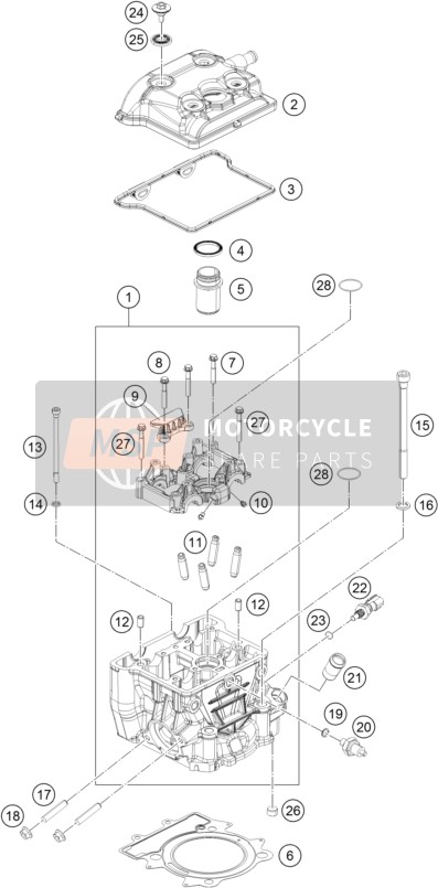 KTM 390 Adventure, orange - CKD MY 2020 Cylinder Head for a 2020 KTM 390 Adventure, orange - CKD MY