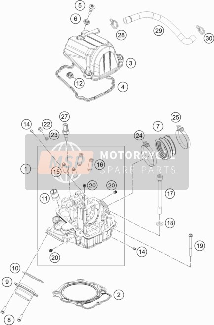 KTM 450 EXC-F EU 2020 Cabeza de cilindro para un 2020 KTM 450 EXC-F EU