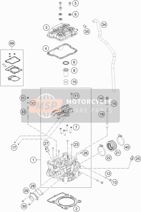 KTM RC4 R 2020 Cabeza de cilindro para un 2020 KTM RC4 R