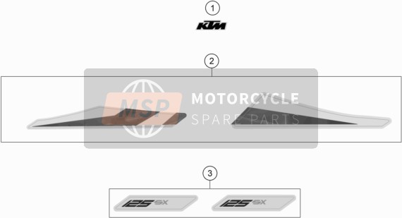 KTM 125 SX US 2020 Calcomanía para un 2020 KTM 125 SX US