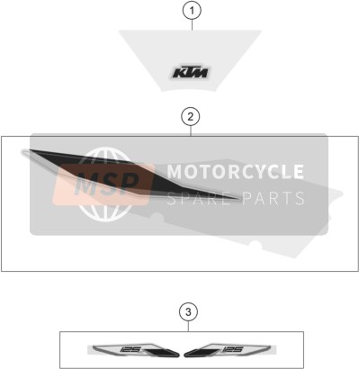 KTM 125 XC US 2021 Decal for a 2021 KTM 125 XC US