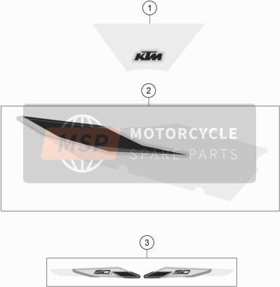 KTM 150 SX EU 2021 Sticker voor een 2021 KTM 150 SX EU