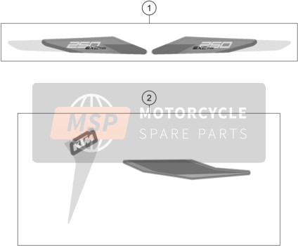 KTM 250 EXC TPI EU 2021 Sticker voor een 2021 KTM 250 EXC TPI EU