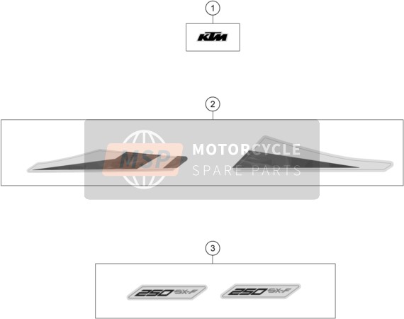 KTM 250 SX-F US 2020 Decal for a 2020 KTM 250 SX-F US