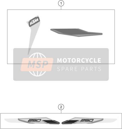 KTM 250 XC TPI US 2021 Decalcomania per un 2021 KTM 250 XC TPI US