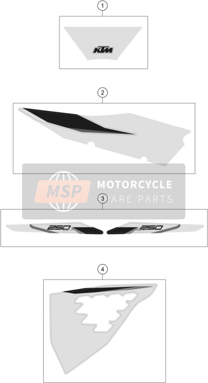 KTM 250 XC-F US 2021 Sticker voor een 2021 KTM 250 XC-F US