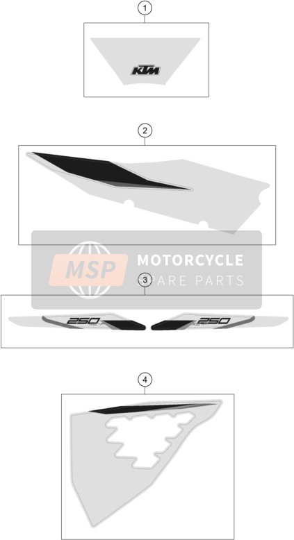 79108198011, Decal Set 250 XC-F  2021, KTM, 0