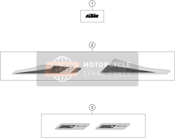 KTM 350 XC-F US 2020 Decalcomania per un 2020 KTM 350 XC-F US