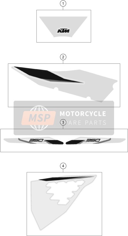 KTM 350 XC-F US 2021 Aufkleber für ein 2021 KTM 350 XC-F US
