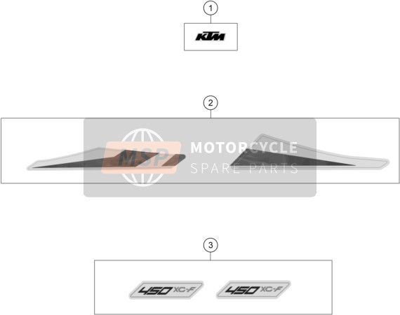 KTM 450 XC-F US 2020 Aufkleber für ein 2020 KTM 450 XC-F US