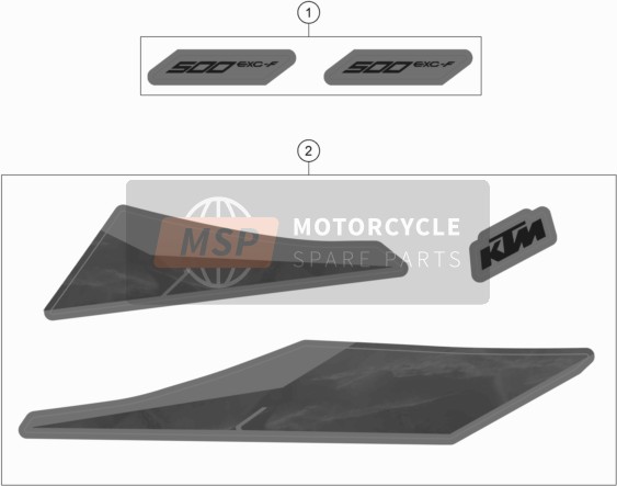 KTM 500 EXC-F US 2020 Autocollant pour un 2020 KTM 500 EXC-F US