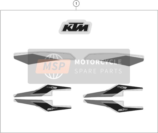 KTM 50 SX EU 2021 Decalcomania per un 2021 KTM 50 SX EU