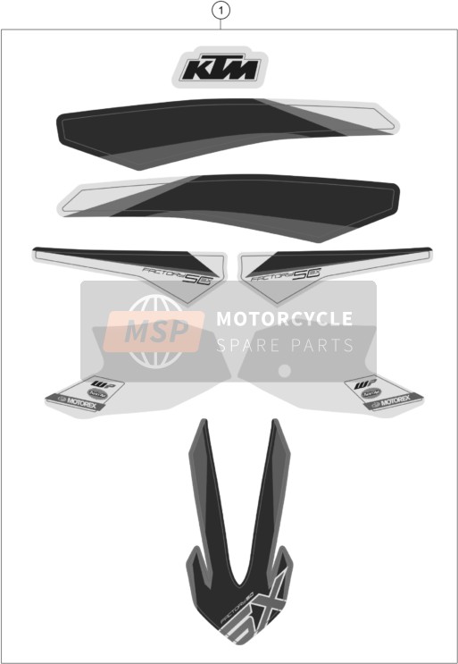 KTM 50 SX FACTORY EDITION US 2021 Decal for a 2021 KTM 50 SX FACTORY EDITION US