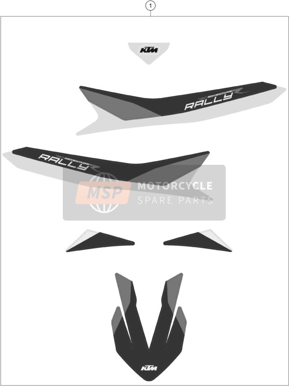 KTM 790 Adventure R Rally EU 2020 Decal for a 2020 KTM 790 Adventure R Rally EU