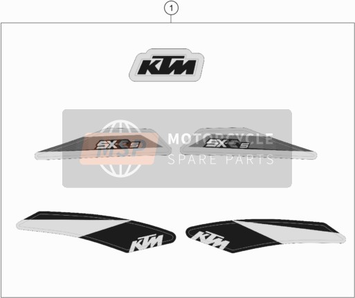 KTM SX-E 5 EU 2020 Sticker voor een 2020 KTM SX-E 5 EU