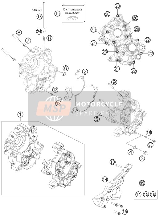 KTM 65 SX EU 2020 Engine Case for a 2020 KTM 65 SX EU