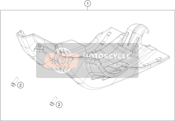 KTM 250 EXC-F Six Days EU 2020 Motorschutz für ein 2020 KTM 250 EXC-F Six Days EU