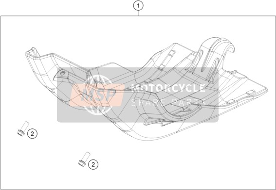 KTM 350 EXC-F Six Days EU 2021 Protezione motore per un 2021 KTM 350 EXC-F Six Days EU