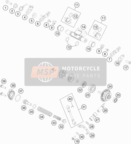 KTM 125 SX US 2020 Uitlaatcontrole voor een 2020 KTM 125 SX US
