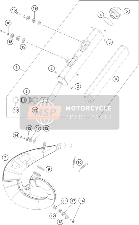 KTM 250 SX US 2020 Sistema de escape para un 2020 KTM 250 SX US