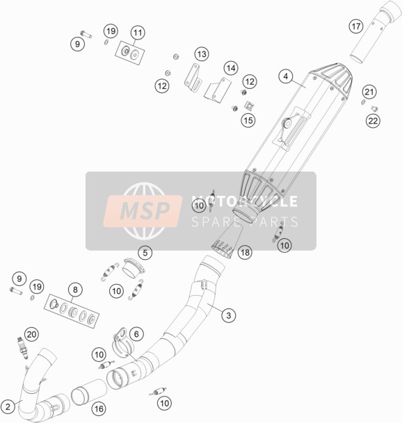 KTM 450 RALLY Factory Replica  2021 Sistema de escape para un 2021 KTM 450 RALLY Factory Replica 