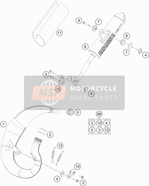KTM 50 SX FACTORY EDITION US 2021 Uitlaatsysteem voor een 2021 KTM 50 SX FACTORY EDITION US