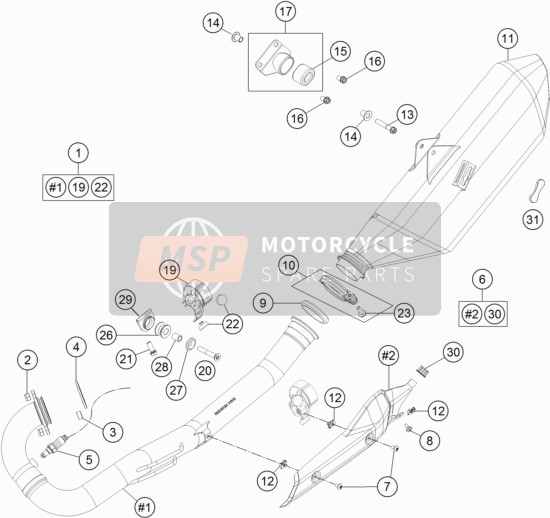 KTM 690 SMC R US 2020 Exhaust System for a 2020 KTM 690 SMC R US