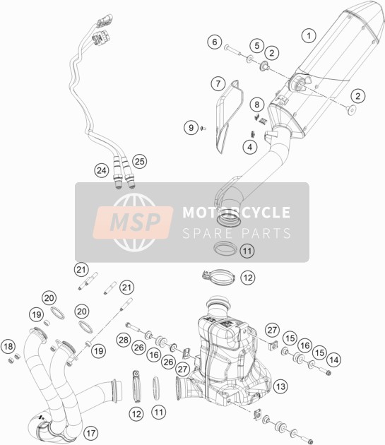 KTM 890 ADVENTURE R EU 2021 Exhaust System for a 2021 KTM 890 ADVENTURE R EU