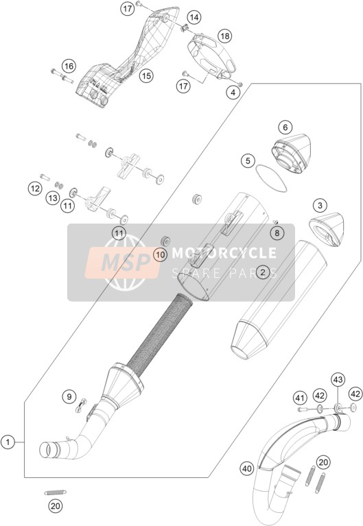 KTM RC4 R 2020 Système d'échappement pour un 2020 KTM RC4 R