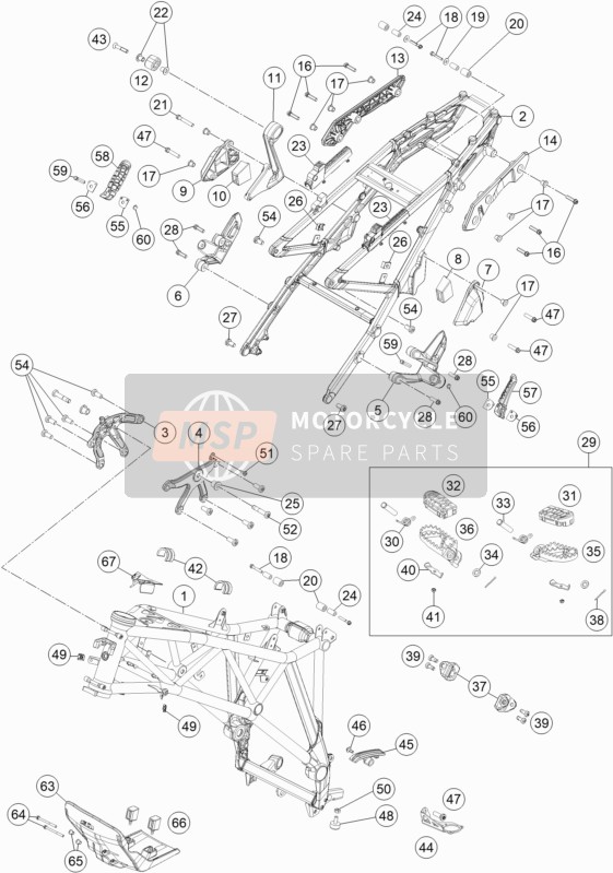 KTM 1290 Super Adventure R EU 2020 Frame for a 2020 KTM 1290 Super Adventure R EU