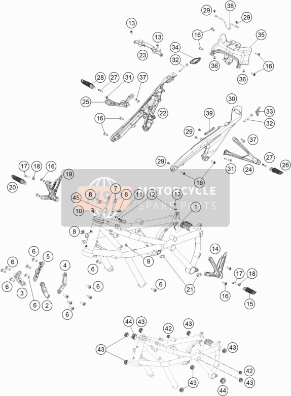 KTM 1290 Super Duke R, orange US 2020 Frame for a 2020 KTM 1290 Super Duke R, orange US