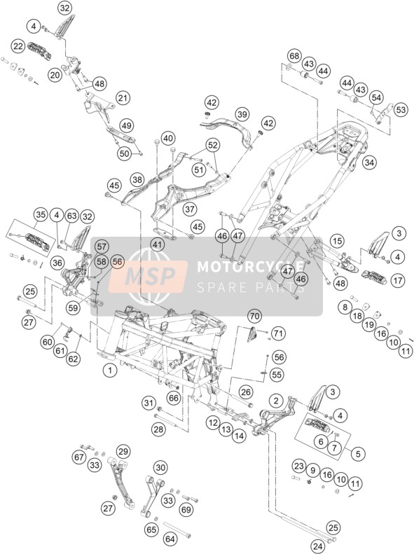 KTM 200 Duke, orange, ABS-CKD MY 2020 Rahmen für ein 2020 KTM 200 Duke, orange, ABS-CKD MY