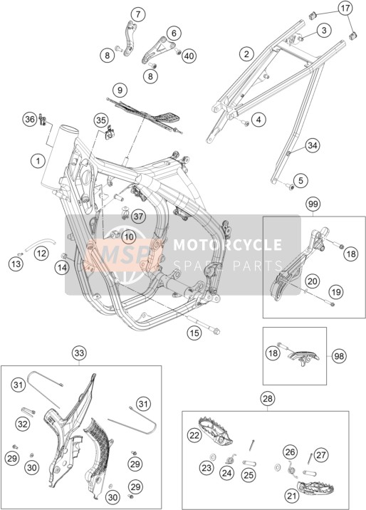 KTM 250 SX-F US 2020 Frame for a 2020 KTM 250 SX-F US