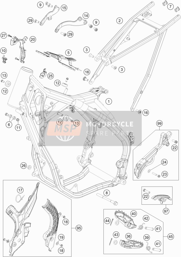 KTM 300 EXC CKD BR 2020 Frame voor een 2020 KTM 300 EXC CKD BR